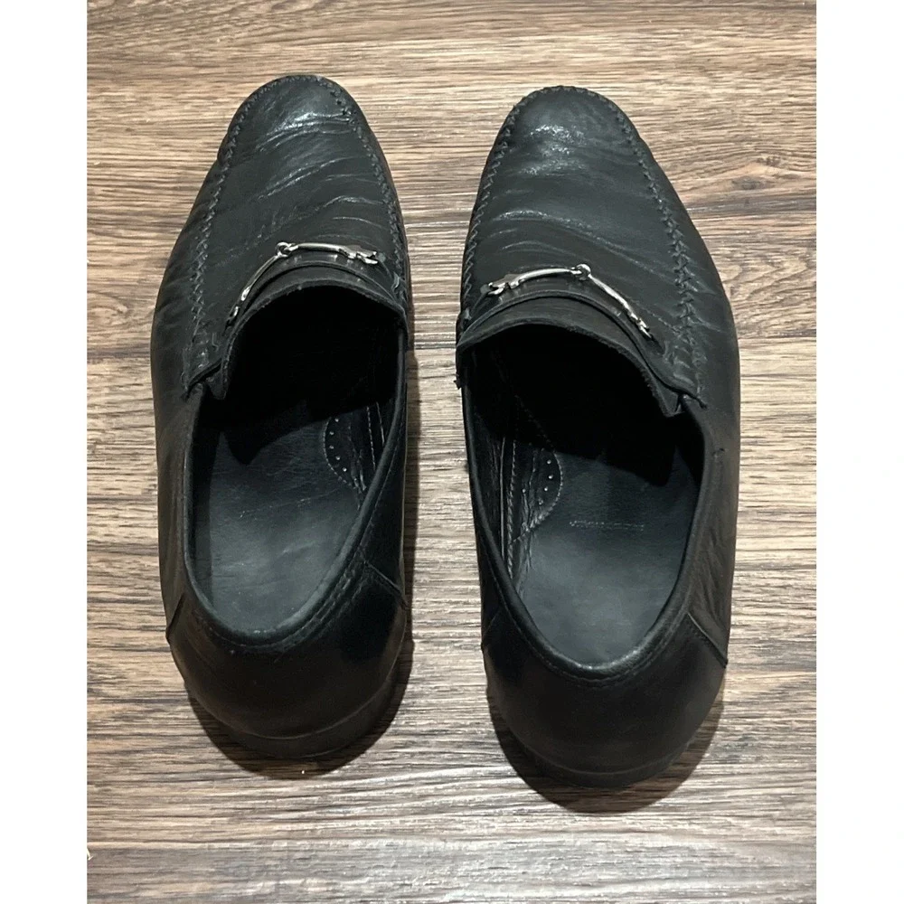 Bruno Magli Kirby 11.5 M Men's Horsebit Loafers Black Leather Italy